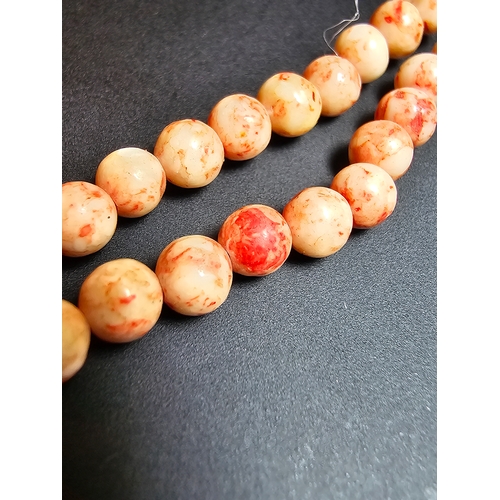 188 - 2x Good Quality Vintage Natural Coral Beaded Necklaces along with a Lapis Lazuli beaded necklace. Fe... 