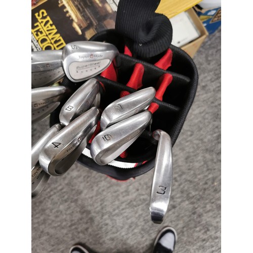 3 - A full set of Taylor Made super steel burner golf irons along with a Taylor Made R7 Draw 460 (10.5) ... 