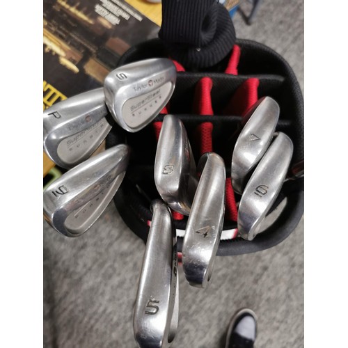 3 - A full set of Taylor Made super steel burner golf irons along with a Taylor Made R7 Draw 460 (10.5) ... 