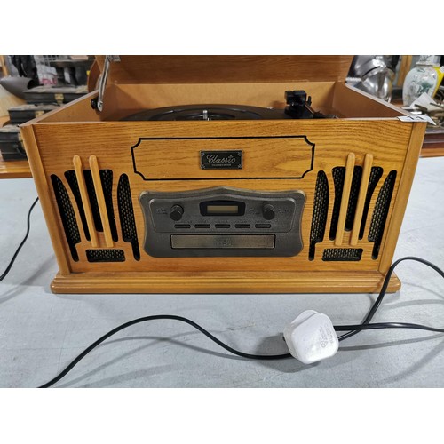 11 - A Classic reproduction record player hifi system, complete with CD, cassette and turntable. Appears ... 