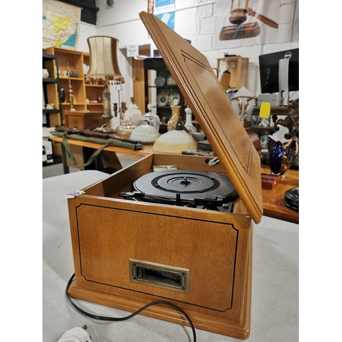 11 - A Classic reproduction record player hifi system, complete with CD, cassette and turntable. Appears ... 