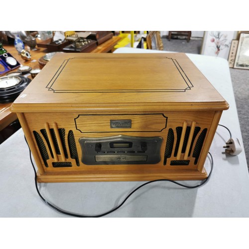 11 - A Classic reproduction record player hifi system, complete with CD, cassette and turntable. Appears ... 