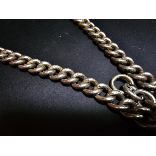 293 - Large qty of various pocket watch chains, which includes a good hallmarked sterling silver double al... 