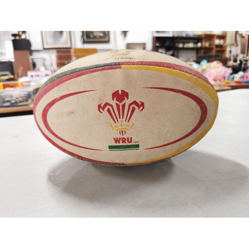 18 - Gilbert match played rugby ball (Size 5) - Wales & South Africa. Dates late 1990s.