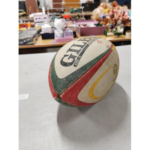 18 - Gilbert match played rugby ball (Size 5) - Wales & South Africa. Dates late 1990s.