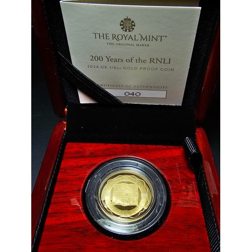 294 - The Royal Mint 2024 1/4oz Gold Proof £25 Coin - 200 years of the Lifeboats RNLI. The £25 denominatio... 