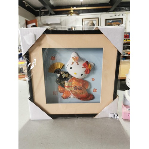 27 - A new and sealed Sanrio Tokyo Hello Kitty Kimono framed shadow box complete with original box, bough... 