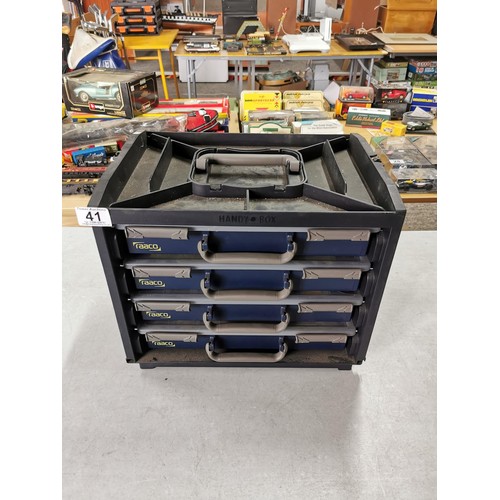 41 - A Raaco Handy box, 4 drawer fly fishing making materials.