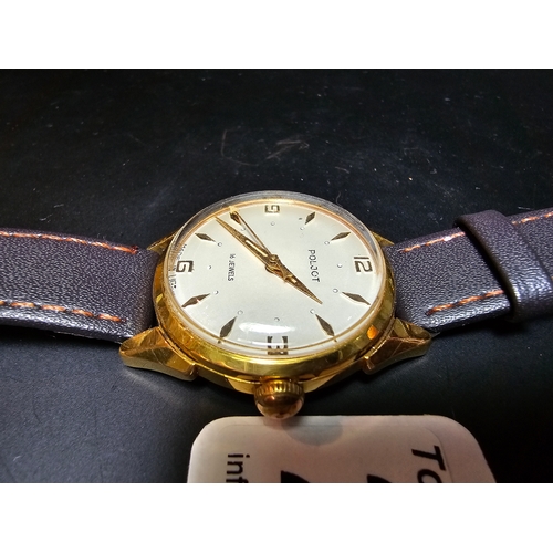 288 - An attractive Poljot 16 jewel mechanical gents watch with leather strap. The watch is in excellent c... 