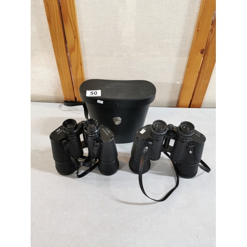 50 - 2x Pairs of binoculars inc a cased Regent 7x50 binoculars and a pair of SkyBolt 10x50 binoculars