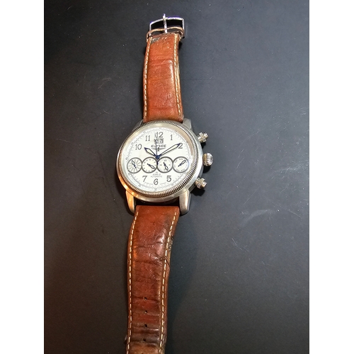 286 - A good 35 jewel Automatic gents chronograph watch by Elysee (Dusseldorf Germany) with day, date and ... 