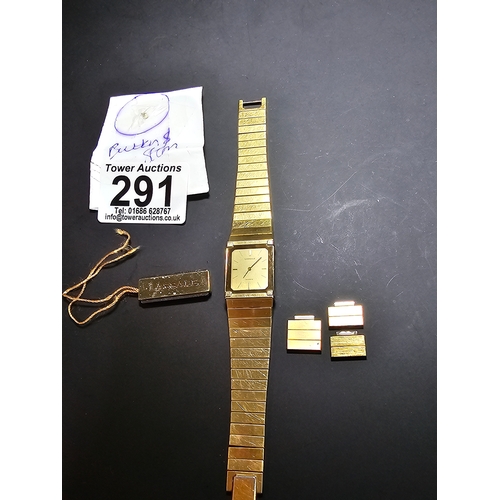 291 - Very attractive slim design gold tone unisex quartz watch by Lassale (Seiko) from the 1980's which i... 