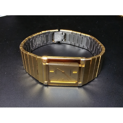 291 - Very attractive slim design gold tone unisex quartz watch by Lassale (Seiko) from the 1980's which i... 