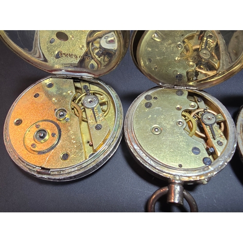 292 - 3x solid silver fob watches, all with ornate designs. All the pocket watches are untested and one is... 