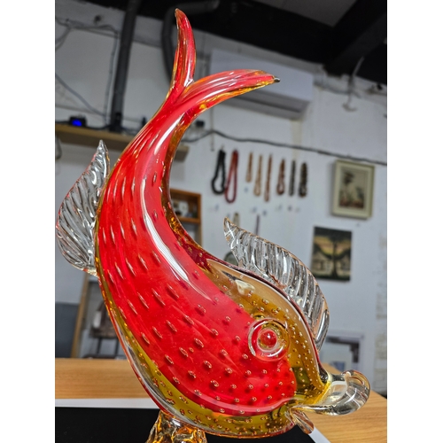 173 - 2x large and impressive Genuine Murano Venetian Glass figures to include a large red fish figure wit... 