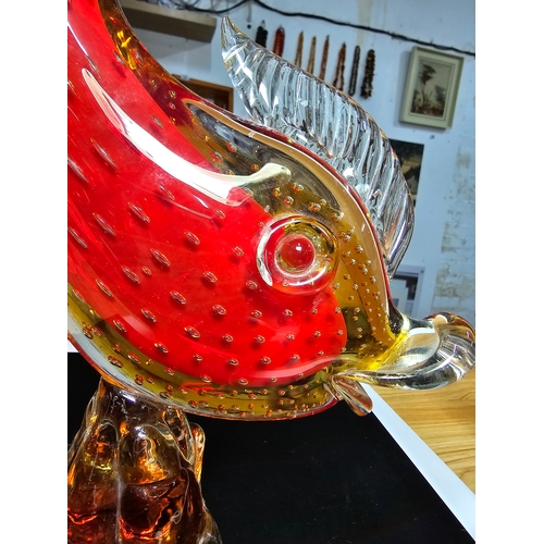 173 - 2x large and impressive Genuine Murano Venetian Glass figures to include a large red fish figure wit... 