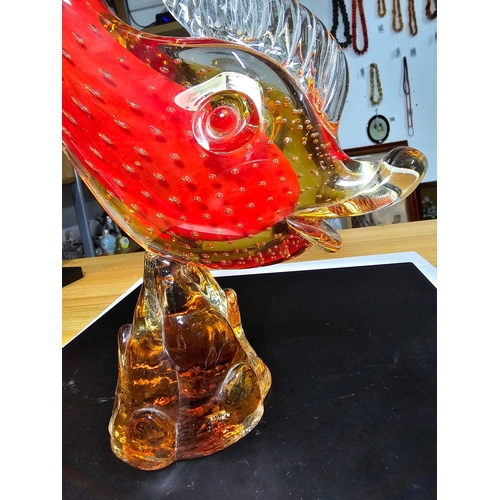 173 - 2x large and impressive Genuine Murano Venetian Glass figures to include a large red fish figure wit... 