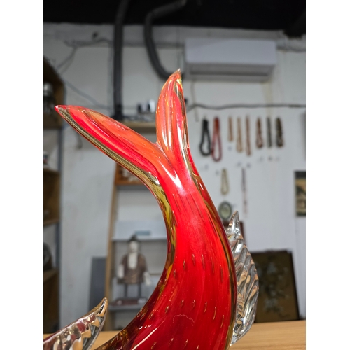 173 - 2x large and impressive Genuine Murano Venetian Glass figures to include a large red fish figure wit... 