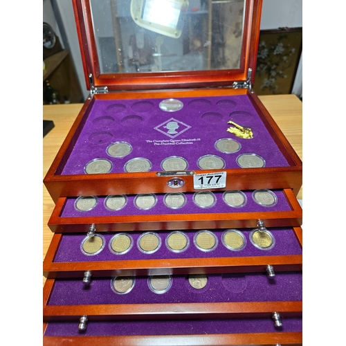 177 - A part complete collection of the Queen Elizabeth II Pre-Decimal Coin Collection. All fitted in a ni... 