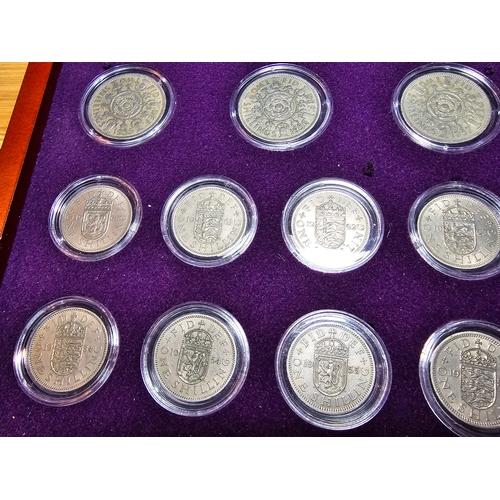 177 - A part complete collection of the Queen Elizabeth II Pre-Decimal Coin Collection. All fitted in a ni... 