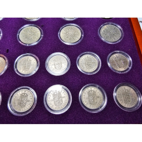 177 - A part complete collection of the Queen Elizabeth II Pre-Decimal Coin Collection. All fitted in a ni... 