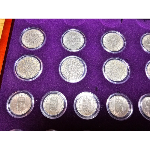 177 - A part complete collection of the Queen Elizabeth II Pre-Decimal Coin Collection. All fitted in a ni... 