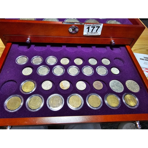 177 - A part complete collection of the Queen Elizabeth II Pre-Decimal Coin Collection. All fitted in a ni... 