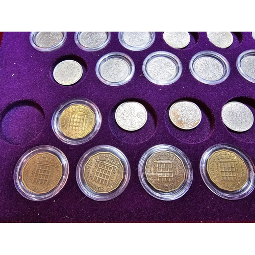 177 - A part complete collection of the Queen Elizabeth II Pre-Decimal Coin Collection. All fitted in a ni... 