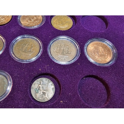 177 - A part complete collection of the Queen Elizabeth II Pre-Decimal Coin Collection. All fitted in a ni... 