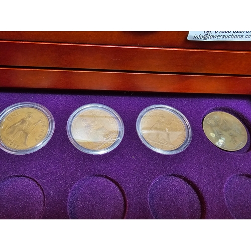 177 - A part complete collection of the Queen Elizabeth II Pre-Decimal Coin Collection. All fitted in a ni... 