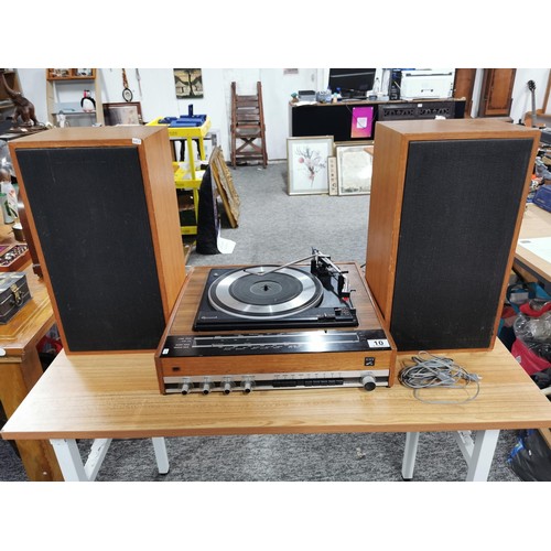 10 - A HMV stereo system with a Garrard 5-300 turntable complete with speakers.