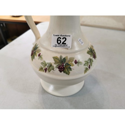 62 - Prinknash water jug with 6 matching goblets all in good order with no chips or cracks with grape vin... 