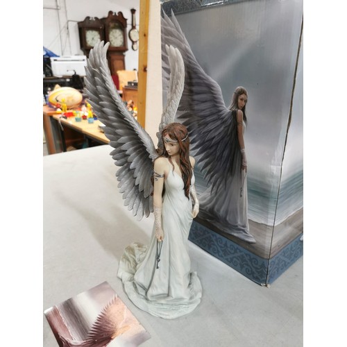 68 - Large boxed Nemesis Now Angel figure in resin - Anne Stokes Spirit Guide Limited Edition number 2075... 