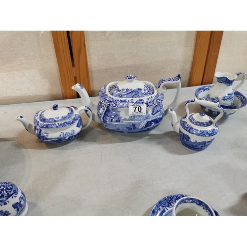 70 - Quantity of blue and white Spode china pieces to include large and small ewer and basin, large and s... 