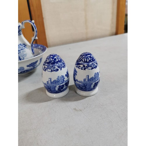 70 - Quantity of blue and white Spode china pieces to include large and small ewer and basin, large and s... 