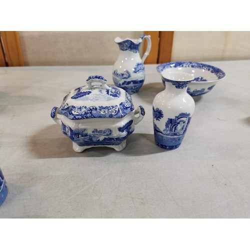 70 - Quantity of blue and white Spode china pieces to include large and small ewer and basin, large and s... 