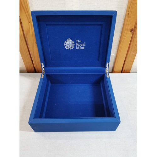 74 - Good quality Royal Mint blue storage box along with a small quantity of collectables inc a antique T... 