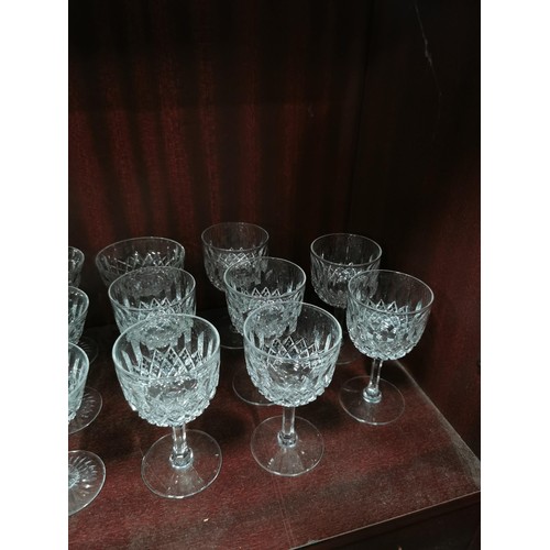 78 - Large quantity of Thomas Webb cut glass crystal glass ware inc 7x red wine glasses, 5x sherry glasse... 