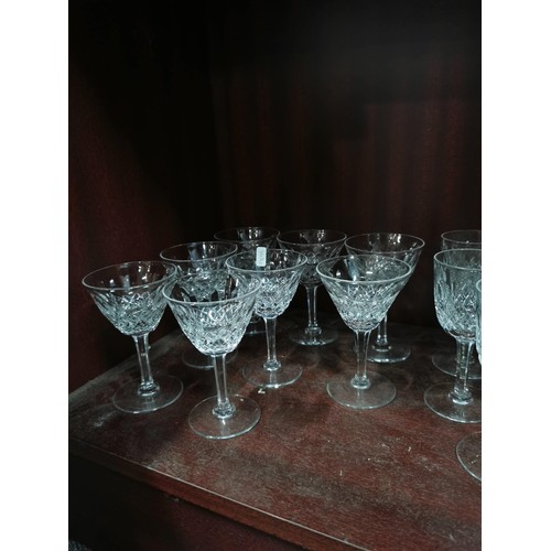 78 - Large quantity of Thomas Webb cut glass crystal glass ware inc 7x red wine glasses, 5x sherry glasse... 