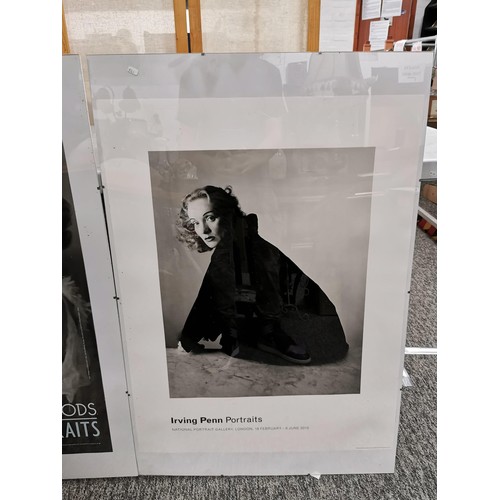 92 - 2x National Portrait gallery prints in clip frames inc Marlene Dietrich along with Clark Gable and J... 