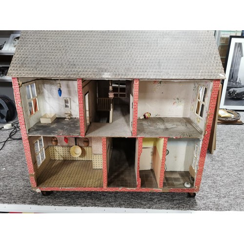 97 - Very large impressive dolls house perfect for restoration, in the design of a Victorian red brick ho... 