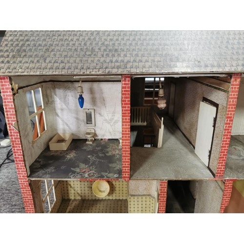 97 - Very large impressive dolls house perfect for restoration, in the design of a Victorian red brick ho... 