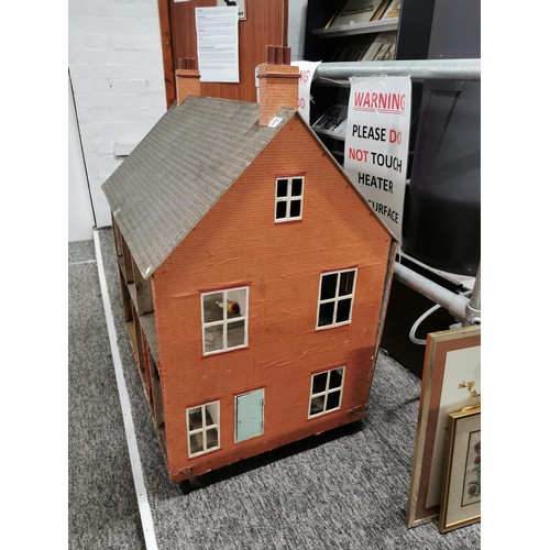 97 - Very large impressive dolls house perfect for restoration, in the design of a Victorian red brick ho... 