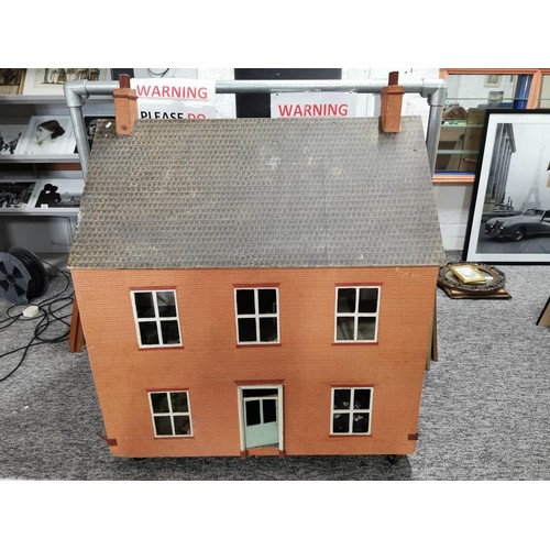 97 - Very large impressive dolls house perfect for restoration, in the design of a Victorian red brick ho... 