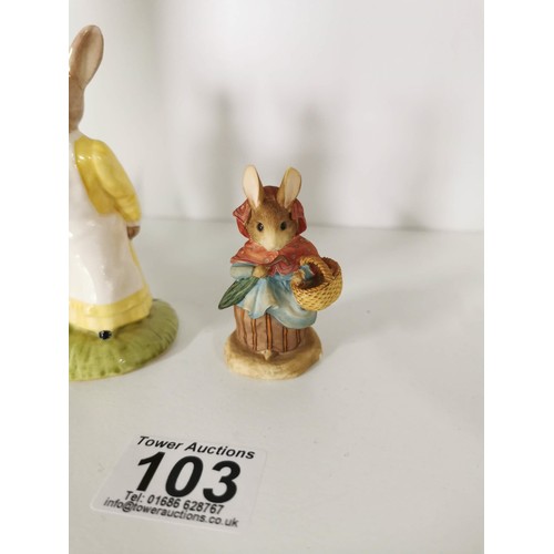 103 - Small quantity of 3x collectable figurines inc a Royal Doulton ceramic two person set of Jack and Ji... 