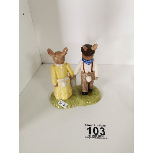 103 - Small quantity of 3x collectable figurines inc a Royal Doulton ceramic two person set of Jack and Ji... 