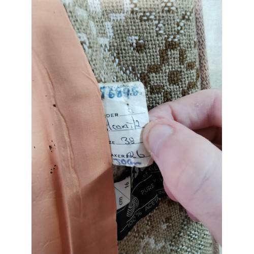 127 - Vintage Reseta of Wales full wool coat with brown and cream patterns in good order size 16