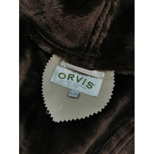 130 - Good quality Orvis size large faux sheepskin coat  in good overall condition.