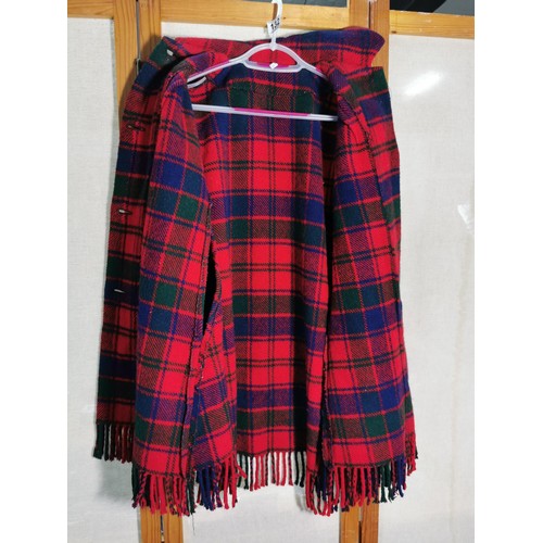 132 - Good quality tartan welsh woollen shall in good order in red and green size large