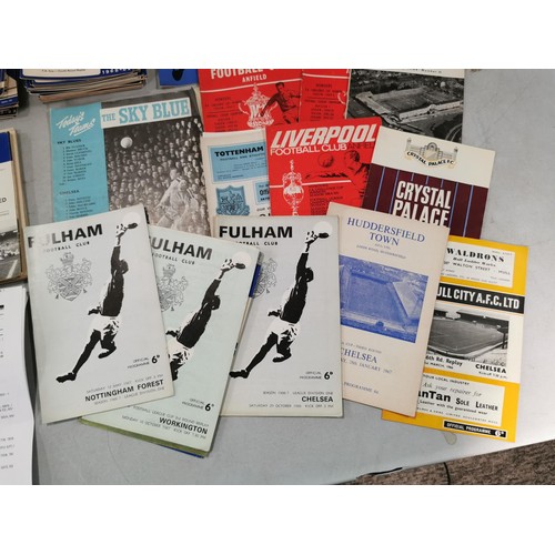 134 - Large collection of vintage of Chelsea football programmes dating from 1946-1947 season along with o... 